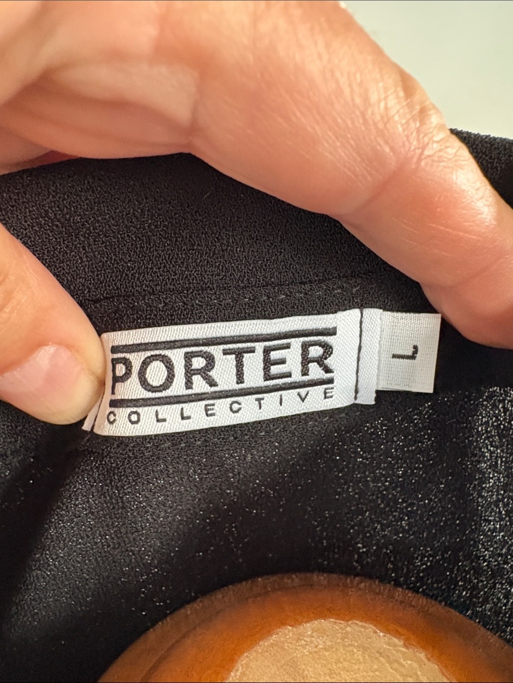 Porter Collective Black Button-Down Shirt with Metallic Trim L - Picture 2 of 5